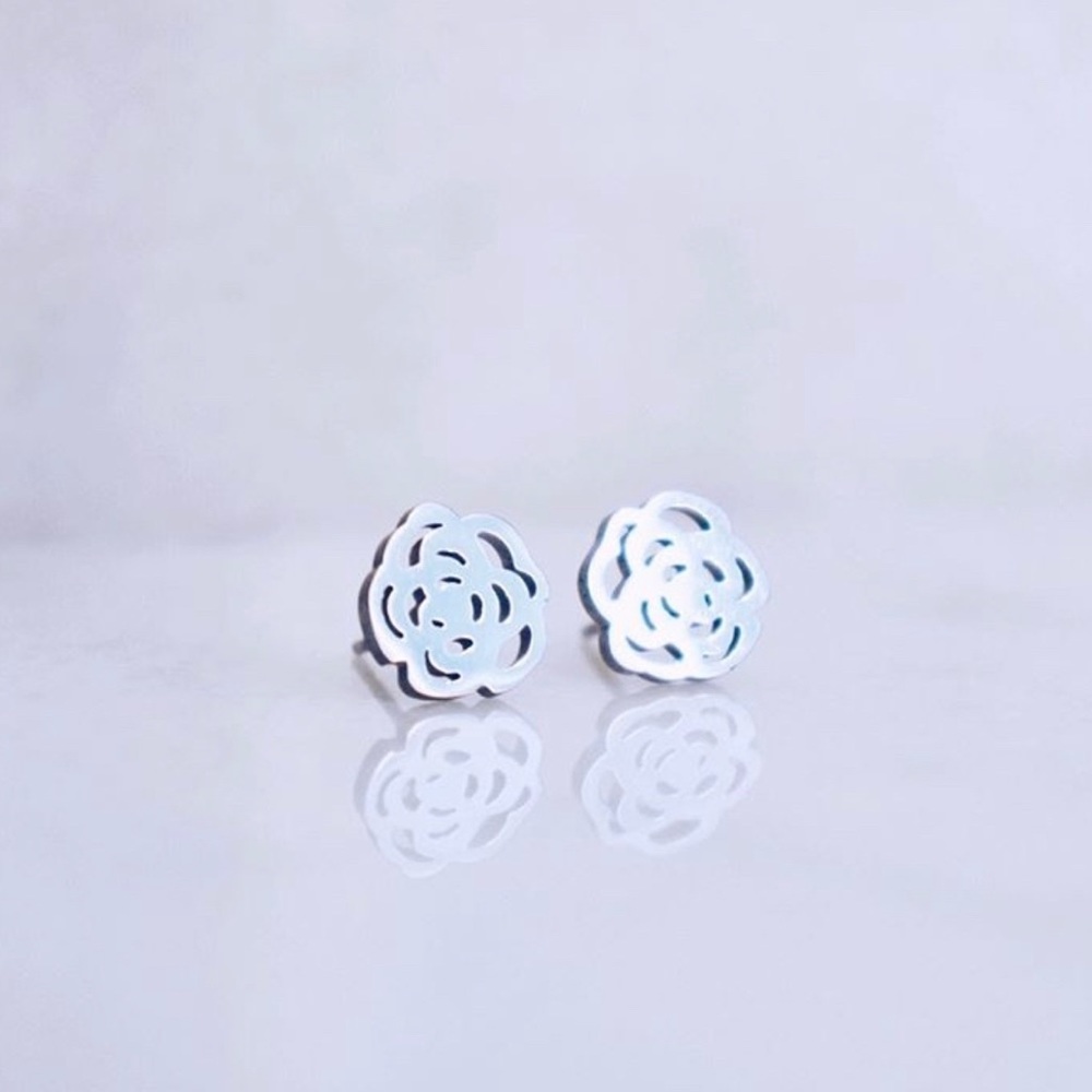 🆕 Peony Stainless Steel Earring Studs